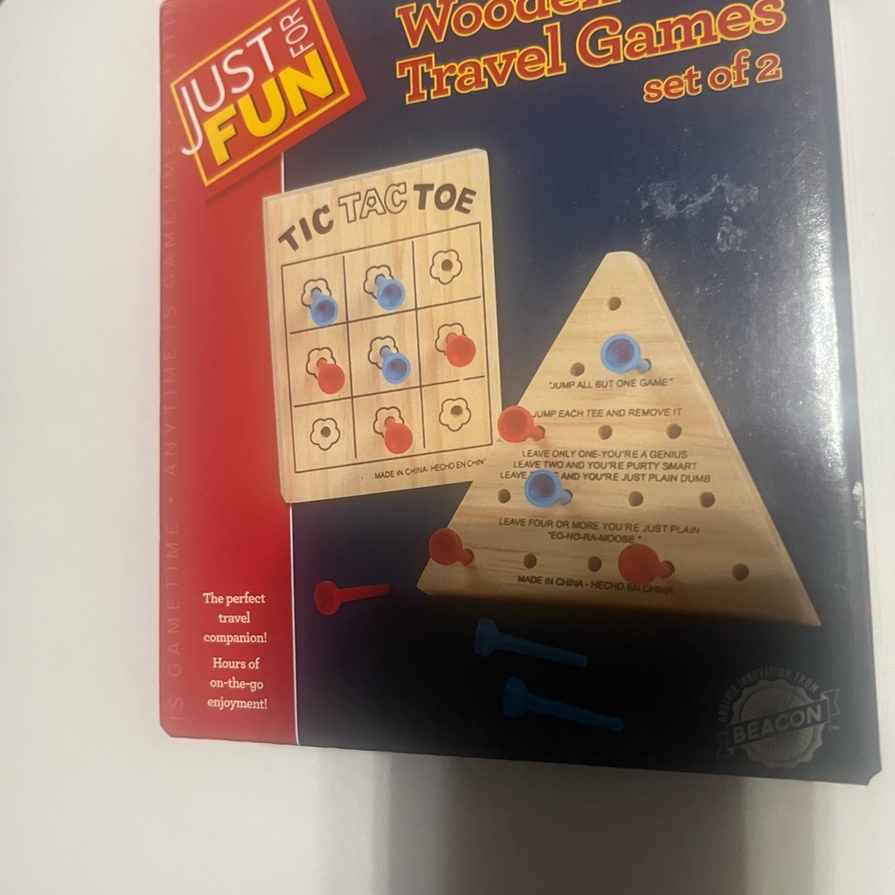 Classic Wooden Travel Game Set Of 2